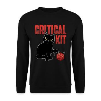 D20 Cat design for an RPG GAMER - Unisex Sweatshirt - black - Front - Alina (178cm) & Michal (187cm)