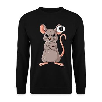 Maus Nö - Unisex Pullover - Schwarz - Vorne - Alina (178cm) & Michal (187cm)
