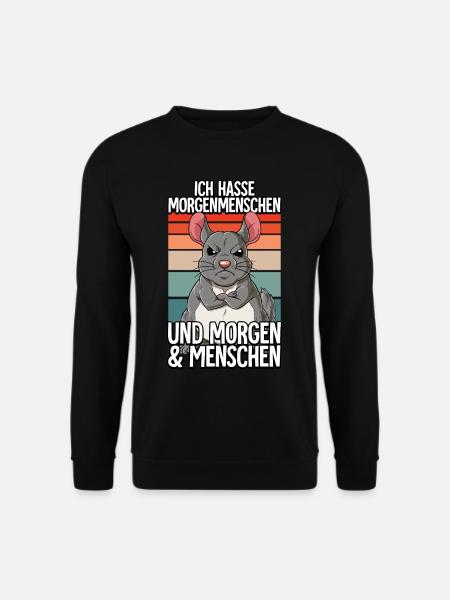 Ich Hasse Morgenmenschen Chinchilla - Unisex Pullover - Schwarz