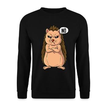 Igel Nö - Unisex Pullover - Schwarz - Vorne - Alina (178cm) & Michal (187cm)