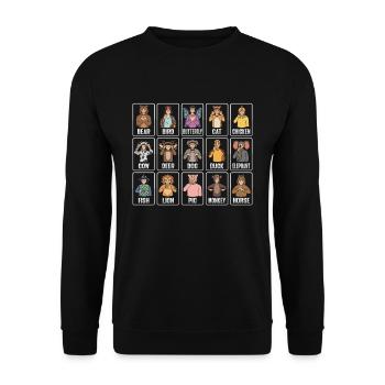 Animaux ASL Geste de la main Animaux Sourds Langue des signes - Sweat-shirt Unisexe - noir - Devant - Alina (178cm) & Michal (187cm)