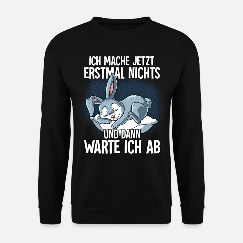 Langschläfer Hase Müde Schlaf - Unisex Pullover - Schwarz
