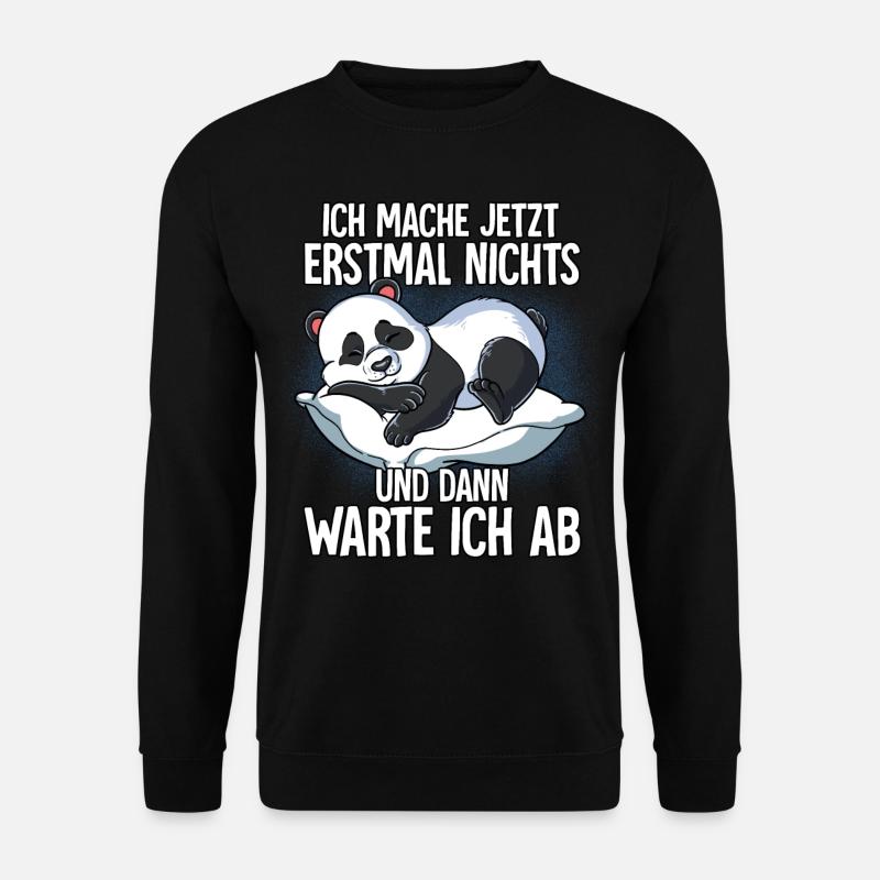 Langschläfer Panda Müde Schlaf - Unisex Pullover - Schwarz