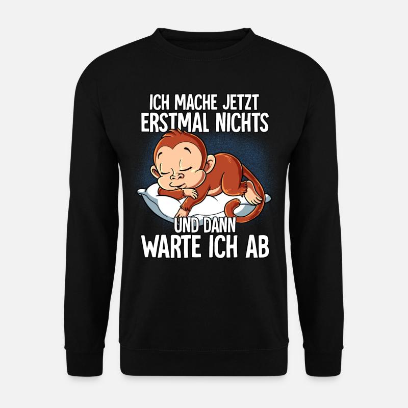 Langschläfer Affe Müde Schlaf - Unisex Pullover - Schwarz
