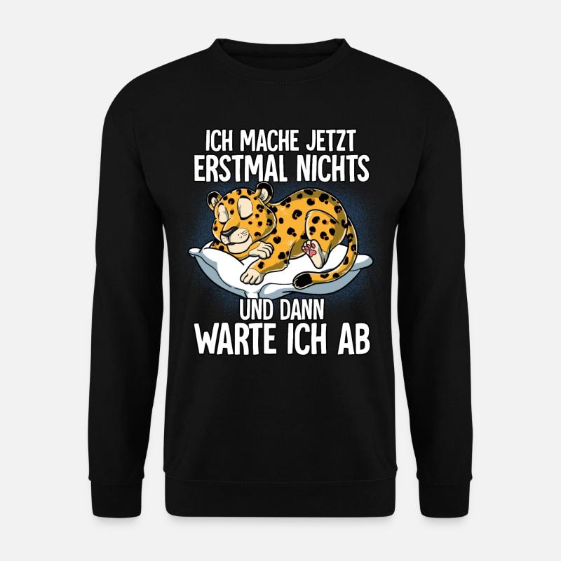 Langschläfer Leopard Müde Schlaf - Unisex Pullover - Schwarz