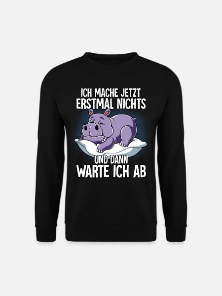 Langschläfer Nilpferd Müde Schlaf - Unisex Pullover - Schwarz