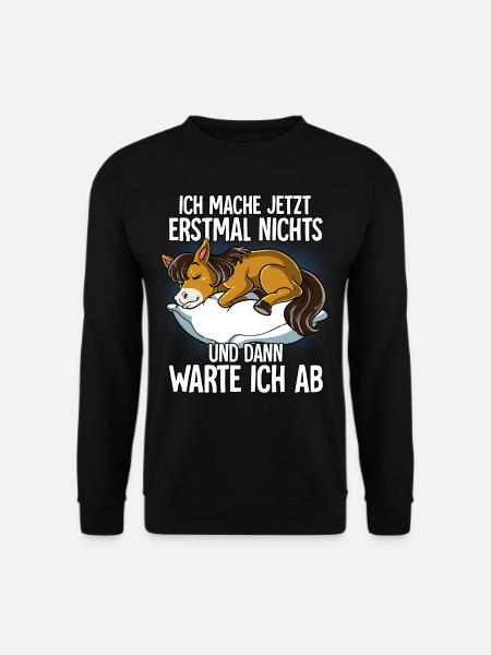 Langschläfer Pferd Müde Schlaf - Unisex Pullover - Schwarz
