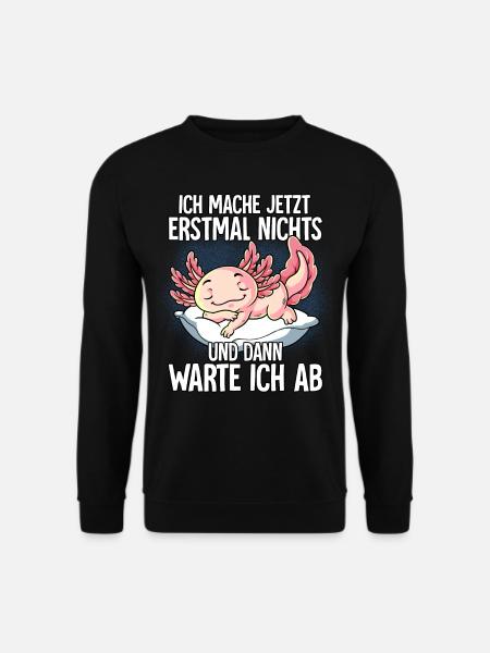 Langschläfer Axolotl Müde Schlaf - Unisex Pullover - Schwarz