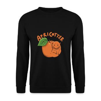 Tiernahrung Aprikosenfruit "aprikose" Otter - Unisex Pullover - Schwarz - Vorne - Alina (178cm) & Michal (187cm)