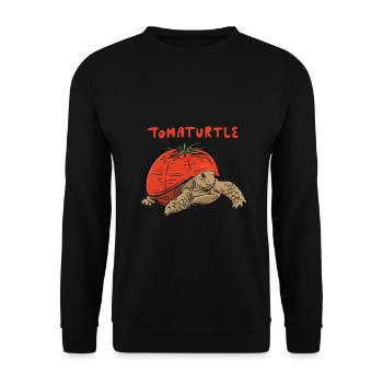 Tiernahrung Tomate Gemüse "tomatenschildkröte". - Unisex Pullover - Schwarz - Vorne - Alina (178cm) & Michal (187cm)
