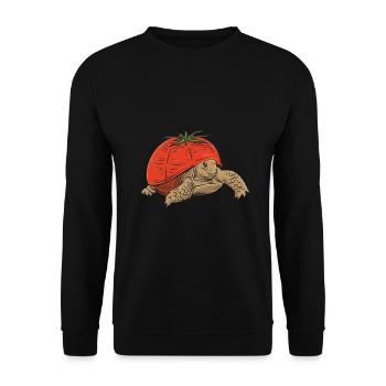 Tiernahrung Tomate Gemüse "tomatenschildkröte". - Unisex Pullover - Schwarz - Vorne - Alina (178cm) & Michal (187cm)
