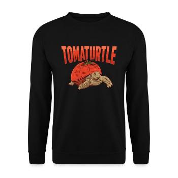 Pet food tomato vegetables "tomato turtle". - Unisex Sweatshirt - black - Front - Alina (178cm) & Michal (187cm)