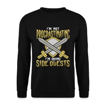 Larp RPG RPG Jeu de rôle Procastinating Design for A - Sweat-shirt Unisexe - noir - Devant - Alina (178cm) & Michal (187cm)