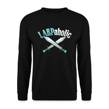 Larp Larpaholic RPG Role-playing Game Design for A - Unisex Sweatshirt - black - Front - Alina (178cm) & Michal (187cm)