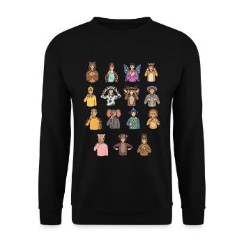 Animals Asl Hand Gesture Deaf Hearing Loss - Unisex Sweatshirt - black - Front - Alina (178cm) & Michal (187cm)