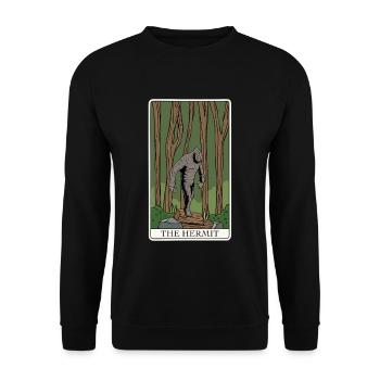 Bigfoot Tarot Card "The Hermit" for a - Unisex Sweatshirt - black - Front - Alina (178cm) & Michal (187cm)