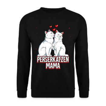 Perserkatzen Mama - Unisex Pullover - Schwarz - Vorne - Alina (178cm) & Michal (187cm)
