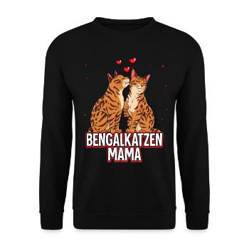 Bengalkatzen Mama - Unisex Pullover - Schwarz - Vorne - Alina (178cm) & Michal (187cm)