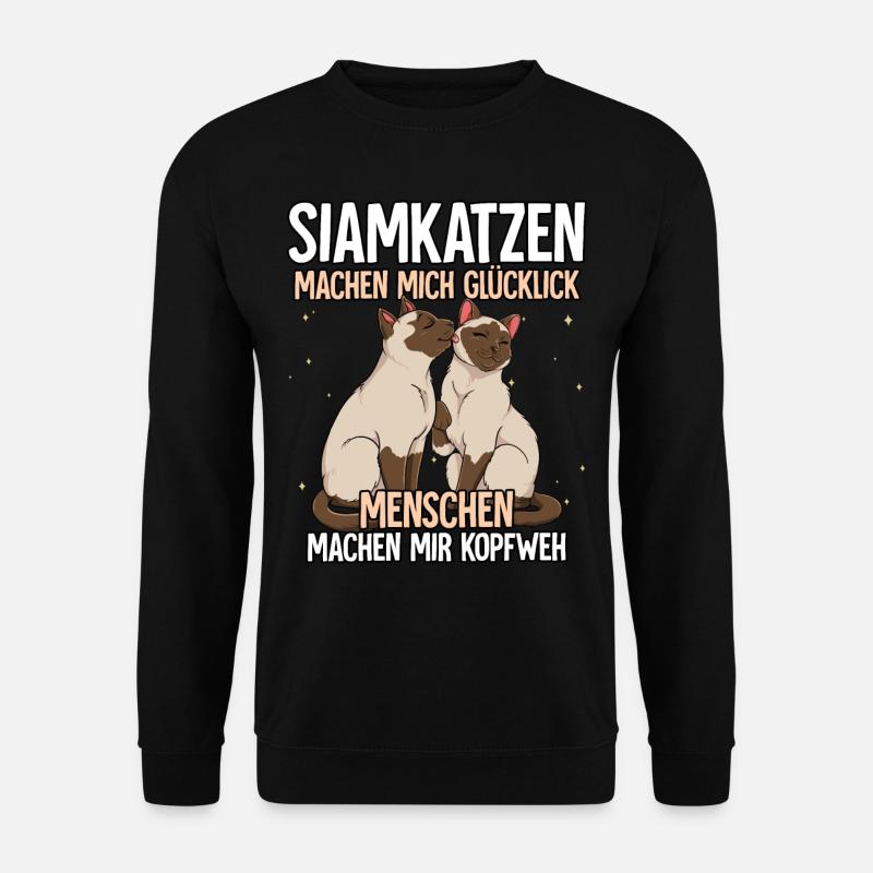 Siamkatzen - Unisex Pullover - Schwarz