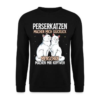 Perserkatzen - Unisex Pullover - Schwarz - Vorne - Alina (178cm) & Michal (187cm)