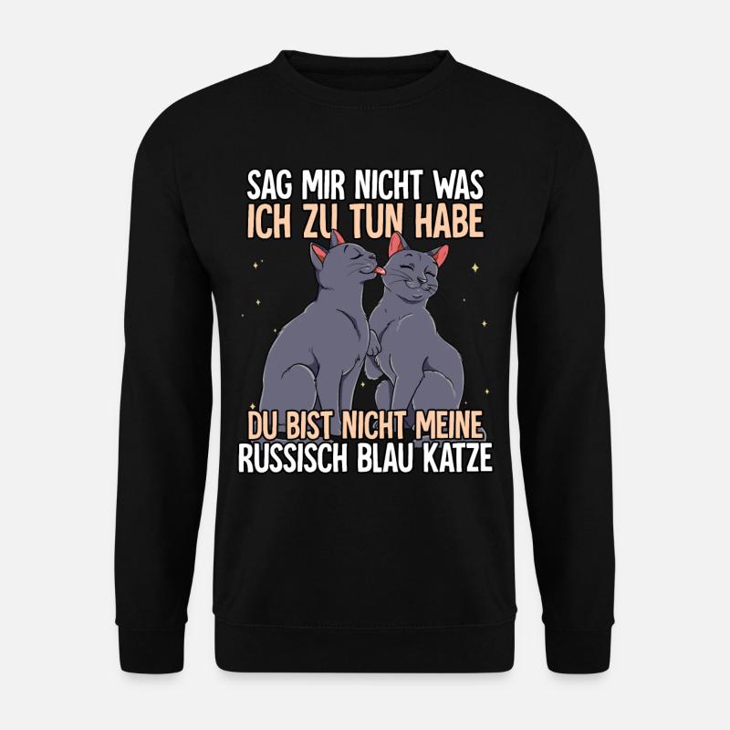 Russisch Blau Katze - Unisex Pullover - Schwarz