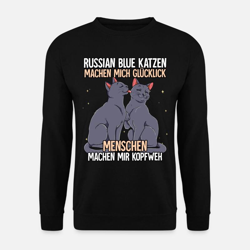 Russisch Blau Katzen - Unisex Pullover - Schwarz