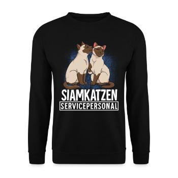 Siamkatze - Unisex Pullover - Schwarz - Vorne - Alina (178cm) & Michal (187cm)