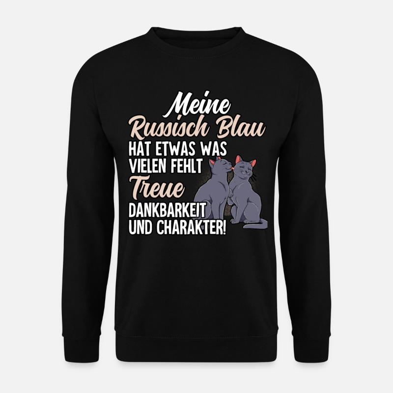 Russisch Blau Katze - Unisex Pullover - Schwarz