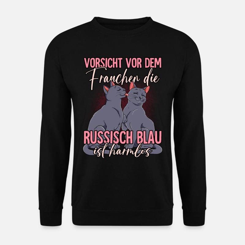Russisch Blau Katzen - Unisex Pullover - Schwarz