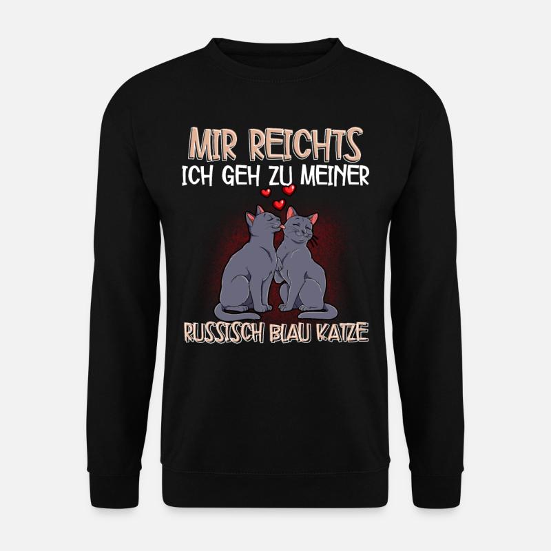 Russisch Blau Katze - Unisex Pullover - Schwarz