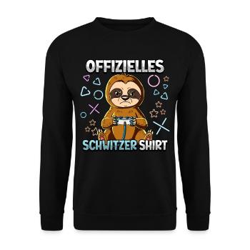 Offizielles Schwitzer Zocken Gamer Ego Shooter - Unisex Pullover - Schwarz - Vorne - Alina (178cm) & Michal (187cm)