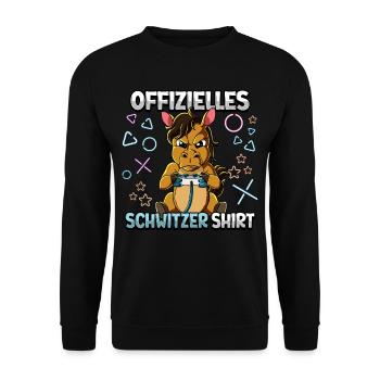 Offizielles Schwitzer Zocken Gamer Ego Shooter - Unisex Pullover - Schwarz - Vorne - Alina (178cm) & Michal (187cm)