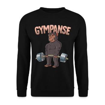 Gympanse Bodybuilding Fitness Gym - Unisex Pullover - Schwarz - Vorne - Alina (178cm) & Michal (187cm)