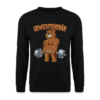 Gewichtehebär Bodybuilding Fitness Gym - Unisex Pullover - Schwarz - Vorne - Alina (178cm) & Michal (187cm)