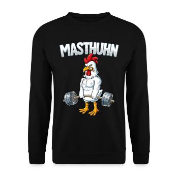 Masthuhn Bodybuilding Fitness Gym - Unisex Pullover - Schwarz - Vorne - Alina (178cm) & Michal (187cm)