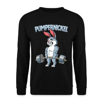 Pumpernickel Bodybuilding Fitness Gym - Unisex Pullover - Schwarz - Vorne - Alina (178cm) & Michal (187cm)