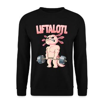 Liftalotl Bodybuilding Fitness Gym - Unisex Pullover - Schwarz - Vorne - Alina (178cm) & Michal (187cm)