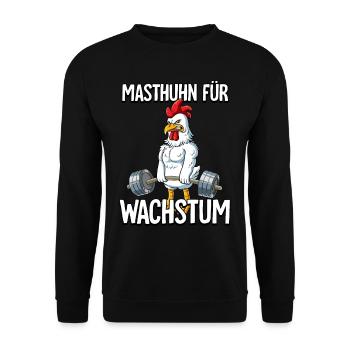Masthuhn Für Wachstum Bodybuilding Fitness Gym - Unisex Pullover - Schwarz - Vorne - Alina (178cm) & Michal (187cm)