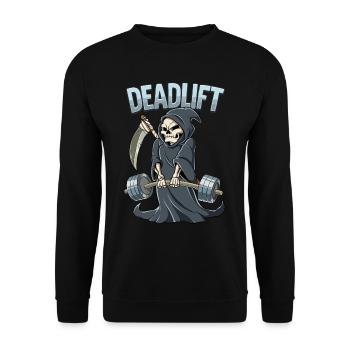 Deadlift Bodybuilding Fitness Gym - Unisex Pullover - Schwarz - Vorne - Alina (178cm) & Michal (187cm)