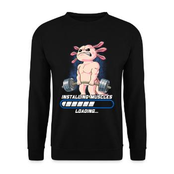 Axolotl Muscles Building Musculation Fitness Gym - Sweat-shirt Unisexe - noir - Devant - Alina (178cm) & Michal (187cm)