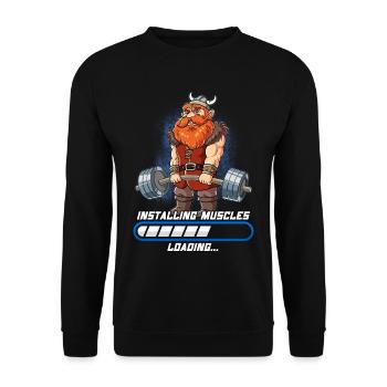 Viking Muscle Building Musculation Fitness Gym - Sweat-shirt Unisexe - noir - Devant - Alina (178cm) & Michal (187cm)