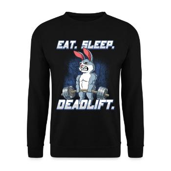Hase Bodybuilding Fitness Gym Deadlift - Unisex Pullover - Schwarz - Vorne - Alina (178cm) & Michal (187cm)