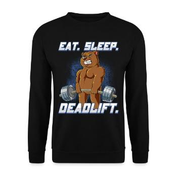 Bear Bodybuilding Fitness Gym Deadlift - Sweat-shirt Unisexe - noir - Devant - Alina (178cm) & Michal (187cm)