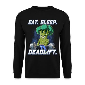 Brokkoli Bodybuilding Fitness Gym Deadlift - Unisex Pullover - Schwarz - Vorne - Alina (178cm) & Michal (187cm)
