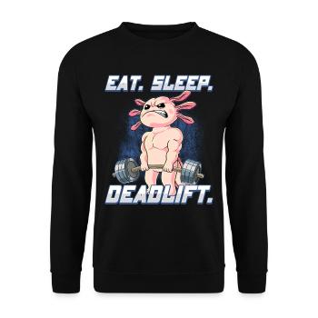 Axolotl Bodybuilding Fitness Gym Deadlift - Unisex Pullover - Schwarz - Vorne - Alina (178cm) & Michal (187cm)