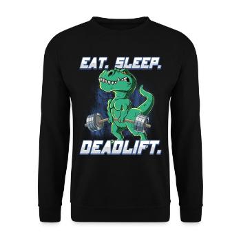 T-Rex Bodybuilding Fitness Gym Deadlift - Unisex Pullover - Schwarz - Vorne - Alina (178cm) & Michal (187cm)