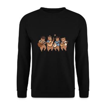 Bear Banjo Guitar Musician Design for Bluegrass - Unisex Sweatshirt - black - Front - Alina (178cm) & Michal (187cm)