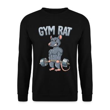 Gym Rat Bodybuilding Fitness Gym - Unisex Pullover - Schwarz - Vorne - Alina (178cm) & Michal (187cm)