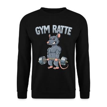 Gym Ratte Bodybuilding Fitness Gym - Unisex Pullover - Schwarz - Vorne - Alina (178cm) & Michal (187cm)