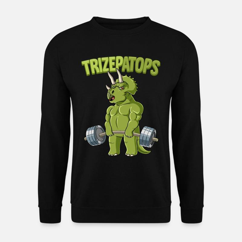 Trizepatops Triceratops Bodybuilding Fitness Gym - Unisex Pullover - Schwarz